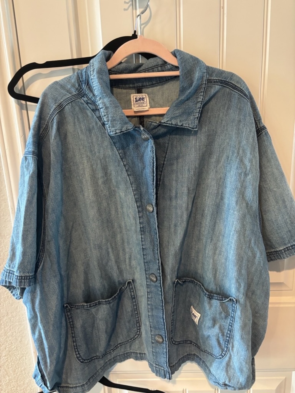 Short sleeve button down top